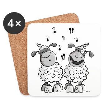 Musical Sheep - Coasters (set of 4) - white - Front