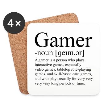 Gaming Gaming Gaming Gaming Gaming Gaming Gaming - Dessous de verre (lot de 4) - blanc - Devant