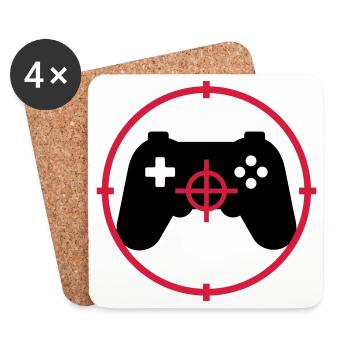 Gamer / Gaming - Dessous de verre (lot de 4) - blanc - Devant