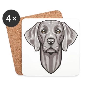 Weimaraner - Untersetzer (4er-Set) - Weiß - Vorne