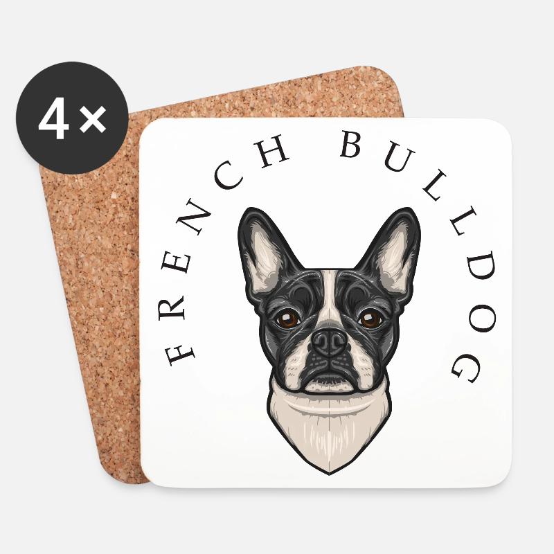 French Bulldog - Untersetzer (4er-Set) - Weiß
