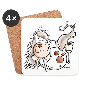 Mignon Cheval - Dessous de verre (lot de 4) - blanc - Devant