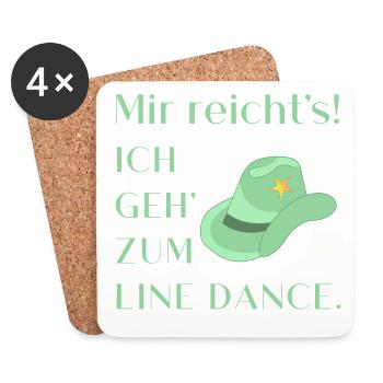 Geschenk: Mir reicht's - Ich geh' zum Line Dance - Untersetzer (4er-Set) - Weiß - Vorne