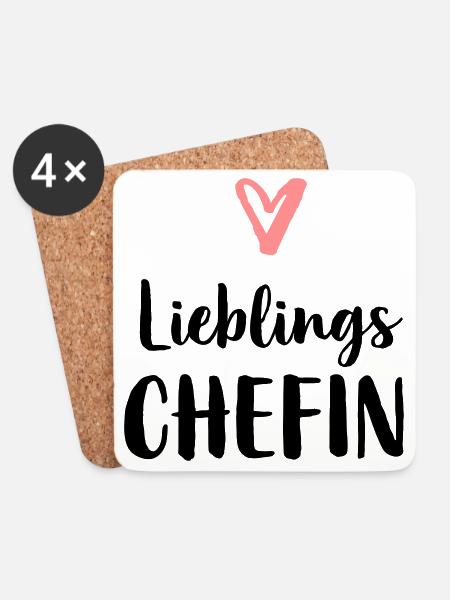 Lieblings Chefin Herz Geschenk Chef - Untersetzer (4er-Set) - Weiß