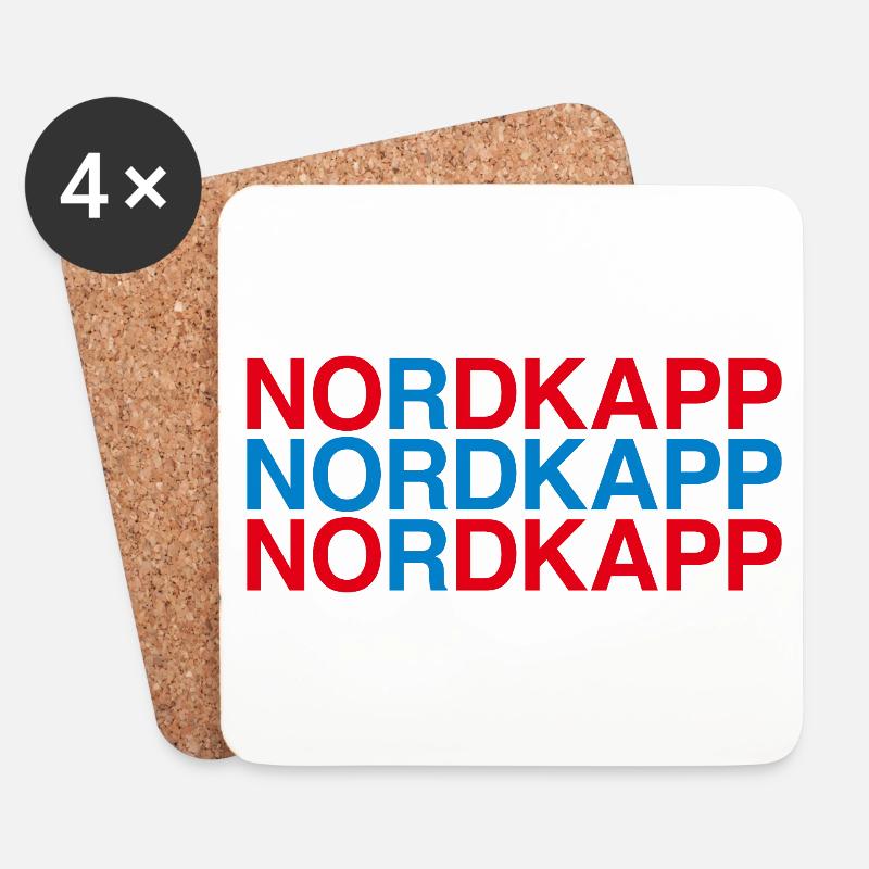 NORDKAPP Norwegen - Norway - Norwegian Flag - Untersetzer (4er-Set) - Weiß