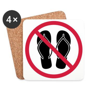 pas de tongs zone de bouclier interdite clipa - Dessous de verre (lot de 4) - blanc - Devant
