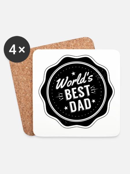 Papa Dad Vatertag - Untersetzer (4er-Set) - Weiß
