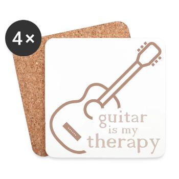 Guitar Therapy Dictons Drôles Symbole Classique - Dessous de verre (lot de 4) - blanc - Devant