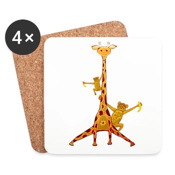Spaß Zoo - Untersetzer (4er-Set) - Weiß - Vorne