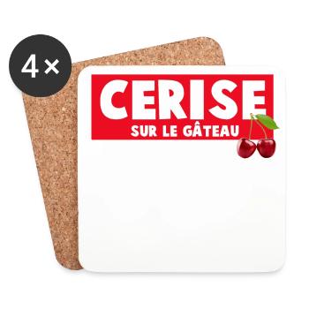 Cerisier Sur Le Gâteau Impression Humoristique - Dessous de verre (lot de 4) - blanc - Devant