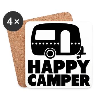 happy camper - Coasters (set of 4) - white - Front
