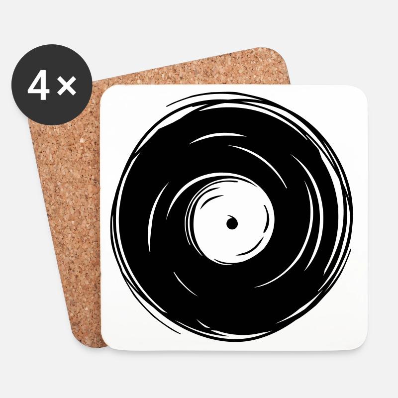dj record - Untersetzer (4er-Set) - Weiß