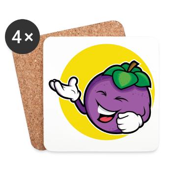 Plum design - Coasters (set of 4) - white - Front