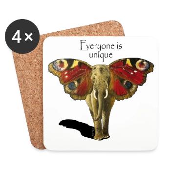 Everyone is unique - Coasters (set of 4) - white - Front