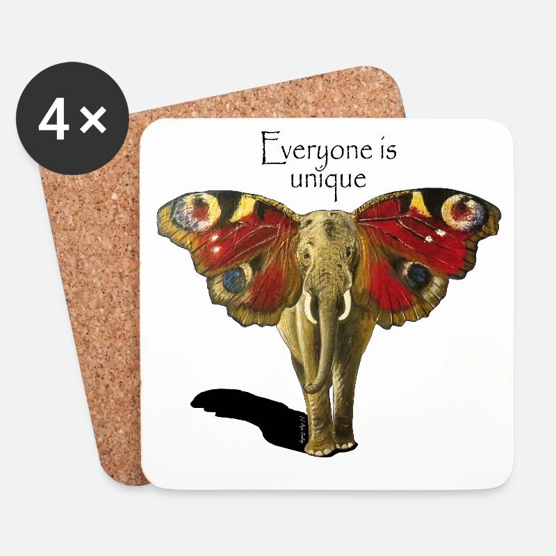 Everyone is unique - Coasters (set of 4) - white