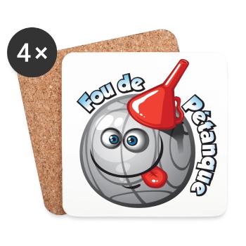 Maboule de pétanque - Dessous de verre (lot de 4) - blanc - Devant