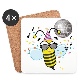 fêtard - Dessous de verre (lot de 4) - blanc - Devant