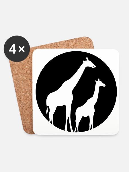 Giraffe - Untersetzer (4er-Set) - Weiß