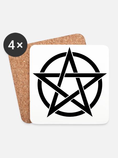 pentagram - Coasters (set of 4) - white