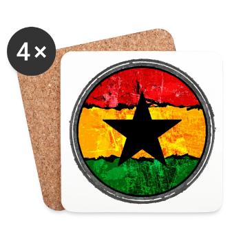 Rasta avec l’étoile - Dessous de verre (lot de 4) - blanc - Devant