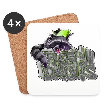 Cheeky Badger - Cheeky Raccoon - Coasters (set of 4) - white - Front
