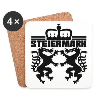 Styria - Austria - Coasters (set of 4) - white - Front