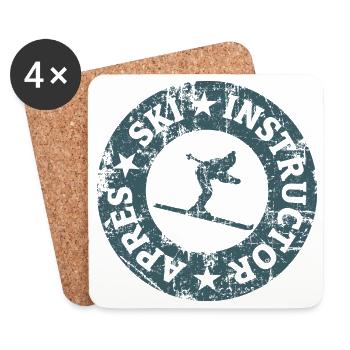 Après-Ski Instructor Skifahrer Qualitätssiegel - Untersetzer (4er-Set) - Weiß - Vorne