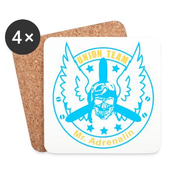 ut mr adrenalin gelb blau - Untersetzer (4er-Set) - Weiß - Vorne