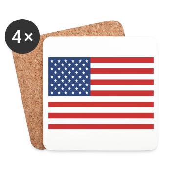 american flag - Coasters (set of 4) - white - Front