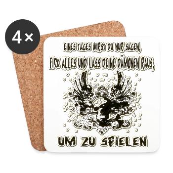 Dämon raus lassen - Untersetzer (4er-Set) - Weiß - Vorne