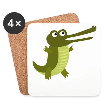 Krokodil Krokodile Alligator Echse Dschungeltiere - Untersetzer (4er-Set) - Weiß - Vorne