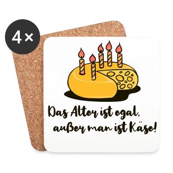 Alt Älter Werden Geburtstagsspruch Lustig Witzig - Untersetzer (4er-Set) - Weiß - Vorne