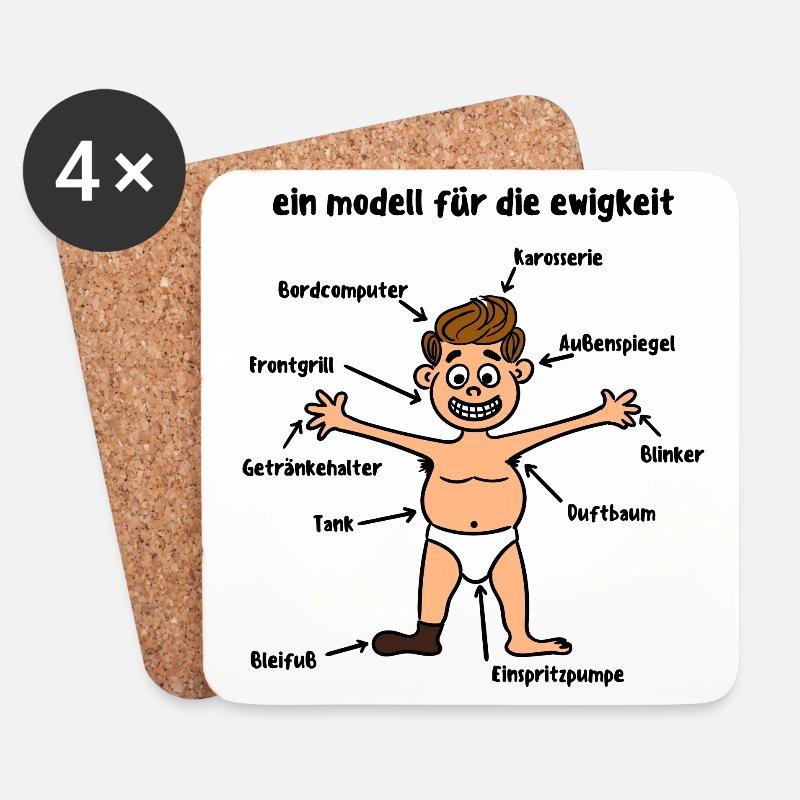 Geburtstag Geburtstagsspruch Lustig Witzig - Untersetzer (4er-Set) - Weiß
