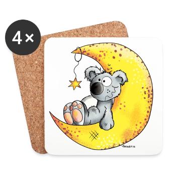 Koala In The Moon - Coasters (set of 4) - white - Front