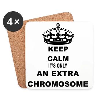Calmez-vous, c’est juste un chromosome supplémentaire # - Dessous de verre (lot de 4) - blanc - Devant