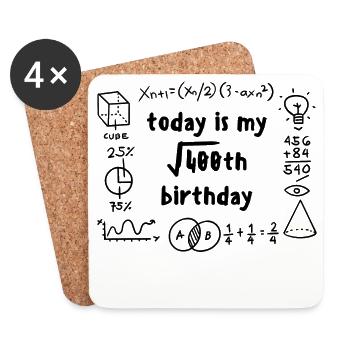 20 years old birthday birthday saying Funny - Coasters (set of 4) - white - Front
