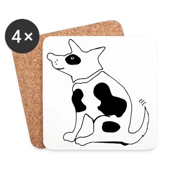 Funny spotted dog, terrier - Coasters (set of 4) - white - Front