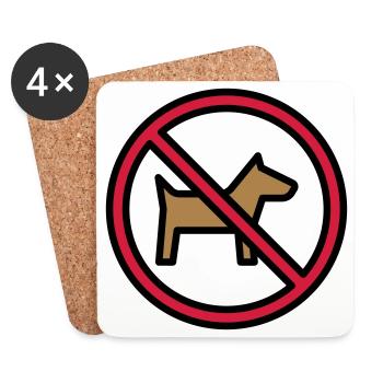 Cadeaux drôles pour les amoureux des chats - Dessous de verre (lot de 4) - blanc - Devant