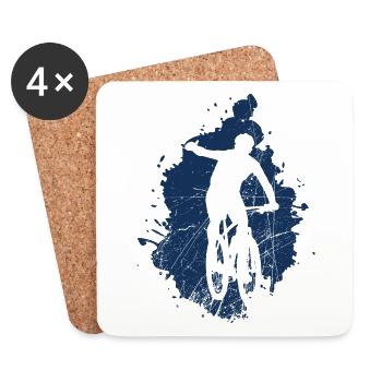 Cycliste - Vélo - Dessous de verre (lot de 4) - blanc - Devant