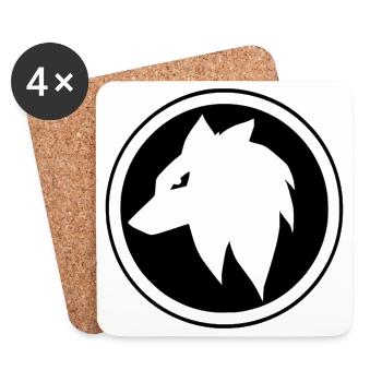 Mangawolf im Kreis - Untersetzer (4er-Set) - Weiß - Vorne
