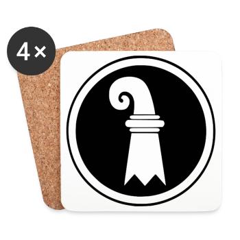 Basel flag in circle - Coasters (set of 4) - white - Front