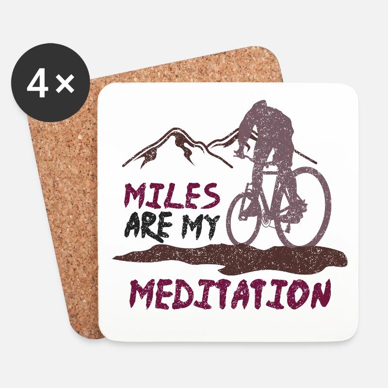 Miles are my Meditation - Untersetzer (4er-Set) - Weiß