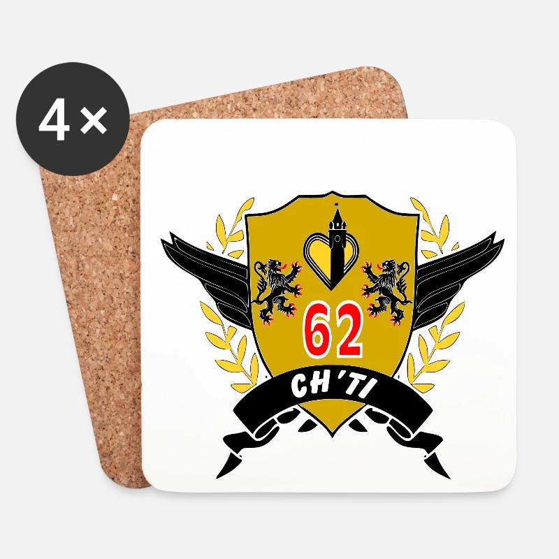 ch'ti Wappen - Untersetzer (4er-Set) - Weiß
