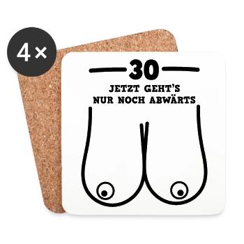 Hanging Bangs 30th Birthday Thirty Funny saying - Coasters (set of 4) - white - Front