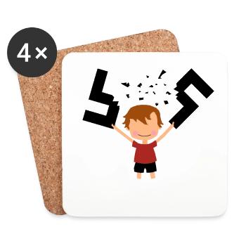 Stop National Socialism Fuck Nazis Antifa Boy - Coasters (set of 4) - white - Front