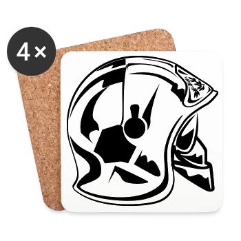 casque_20 16 - Dessous de verre (lot de 4) - blanc - Devant