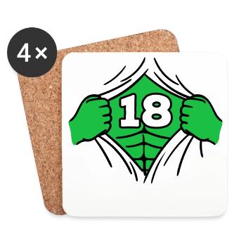 18ème anniversaire adulte anniversaire fille drôle - Dessous de verre (lot de 4) - blanc - Devant