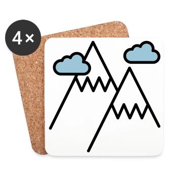 La montagne appelle - Dessous de verre (lot de 4) - blanc - Devant