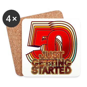50th birthday - Coasters (set of 4) - white - Front