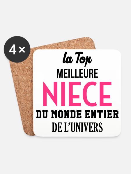 Neveu / Nièce / Famille / Oncle / Tante / Niece - Dessous de verre (lot de 4) - blanc